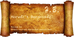 Horvát Bereniké névjegykártya